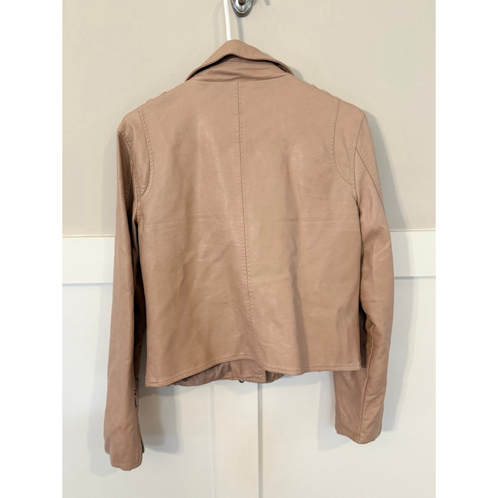 Sam Edelman Blush Faux Leather Moto Jacket Women’s Small Pink Zip Biker - Picture 8 of 8